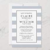 メトロストライプ結婚式招待状 |グレー 招待状 (正面)