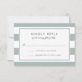 メトロストライプRSVPカード |グレー表示の玉 出欠カード (正面)