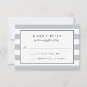 メトロストライプRSVPカード |グレー 出欠カード (正面)
