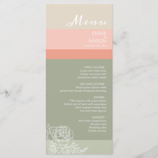 メトロピモダンーチコーラルセージ メニュー (正面)