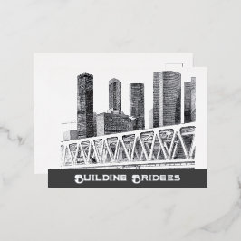 メトロブリッジペンシルスケッチ 箔シーズンポストカード