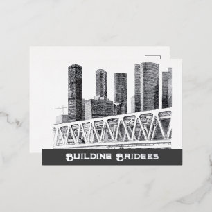 メトロブリッジペンシルスケッチ 箔シーズンポストカード