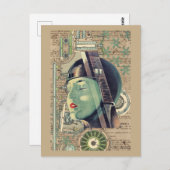 メトロポリススチームパンクウーマン ポストカード (正面/裏面)