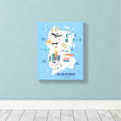 メトロポリスストーリーブックマップ キャンバスプリント (インサイチュ (ウッドフロア))