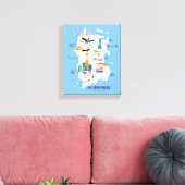 メトロポリスストーリーブックマップ キャンバスプリント (インサイチュ (リビング))