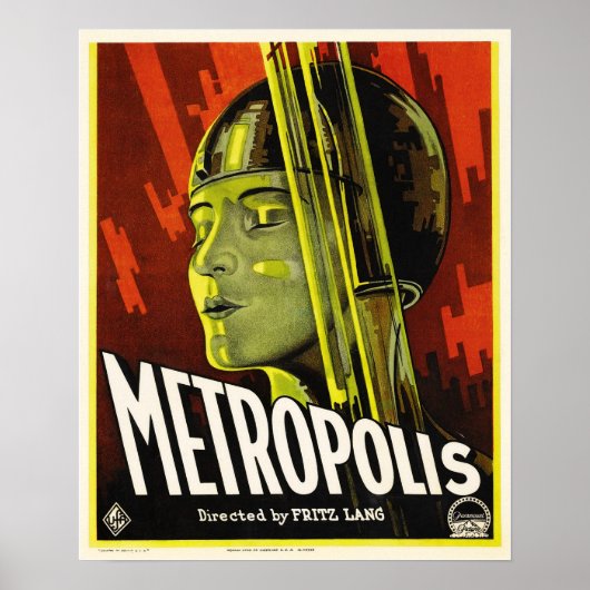 メトロポリス監督：フリッツ・ラング1927年旧映画 ポスター (正面)