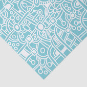 メトロポリス – アヒルの卵の青の上に白 薄葉紙 (詳細)