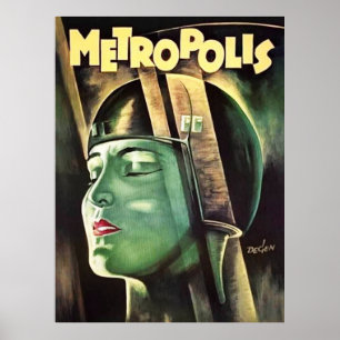 メトロポリス ロボット 女性 ヴィンテージ 映画 ポスター – 1920
