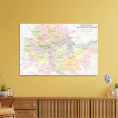 メトロポリタン議会行政区の地図 キャンバスプリント (インサイチュ (リビング))