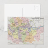 メトロポリタン議会行政区の地図 ポストカード (正面/裏面)