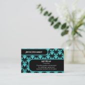 メトロポリタンGlam名刺、電気ティール（緑がかった色） 名刺 (スタンド正面)