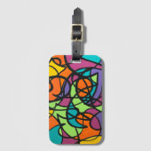 メトロムーンハンド絵を描抽象芸術 ラゲッジタグ (正面縦)