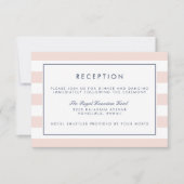 メトロ ストライプ 受付カード | ブラッシュ＆ネイビー 招待状 (正面)