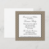 メトロ レトロ ディナー パーティー 招待状 ラテ (正面/裏面)