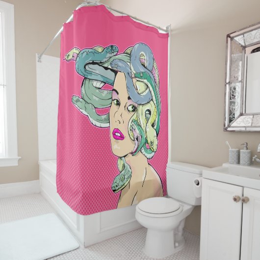 メドゥサアポップ・アートのート シャワーカーテン (インサイチュ)
