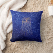 メドゥサシーライフ海ブルーバラピンク金ゴールドピーチ クッション (ブランケット)