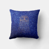 メドゥサシーライフ海ブルーバラピンク金ゴールドピーチ クッション (裏面)