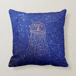 メドゥサシーライフ海ブルーバラピンク金ゴールドピーチ クッション