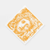 メドゥサポートレートインリッチイエロートーン スタンダードランチョンナプキン (角)