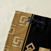 メドゥサラグジュアリーブラック&金ゴールド ビーチタオル (インサイチュ)