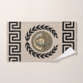 メドゥサ/ゴルゴン,ギリシャ鍵,ローレルリース,ベージュ バスタオルセット (ハンドタオル)