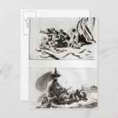 メドゥーサの筏のスケッチ2点, c.1819 ポストカード (正面/裏面)