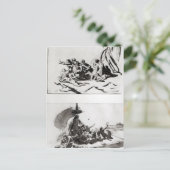 メドゥーサの筏のスケッチ2点, c.1819 ポストカード (スタンド正面)