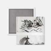 メドゥーサの筏のスケッチ2点， c.1819 マグネット (正面/裏面)