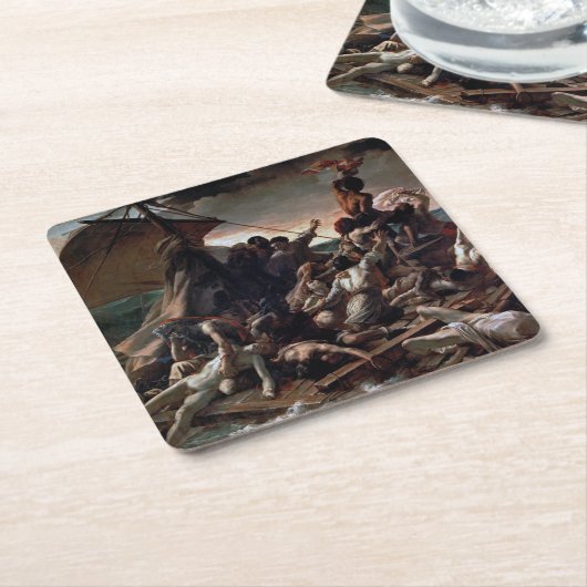 メドゥーサの筏、セオドア・ジェリコー スクエアペーパーコースター (アングル)