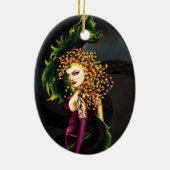 メドゥーサギリシャ神話スネークゴルゴン セラミックオーナメント (裏面)