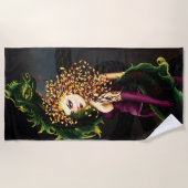 メドゥーサギリシャ神話スネークゴルゴン ビーチタオル (正面)