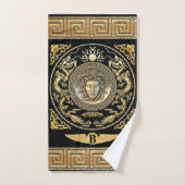 メドゥーサギリシャ鍵パーソナライズされたバスタオルセット バスタオルセット (ハンドタオル)