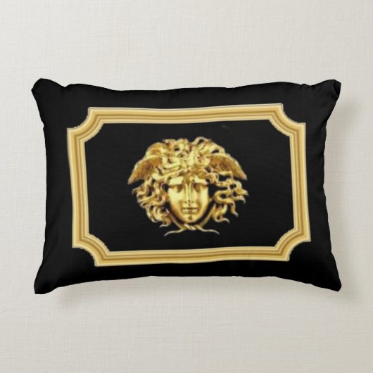 メドゥーサゴールデンローマンデザイナー アクセントクッション (正面)