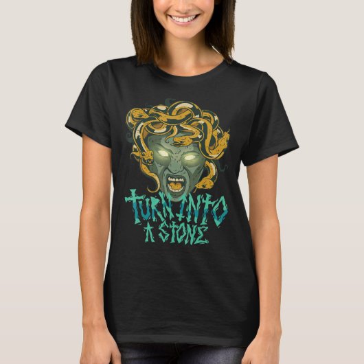 メドゥーサストーン古代ギリシャ神話 Tシャツ (正面)