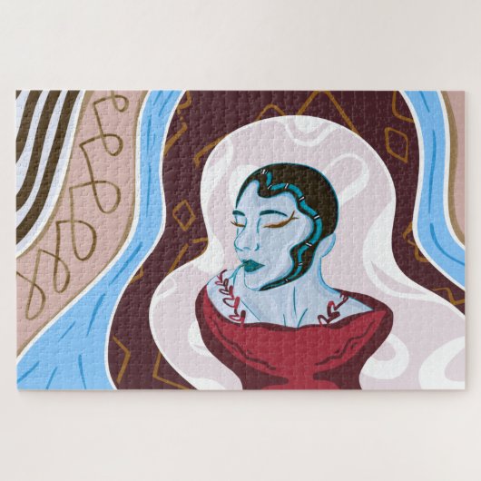 メドゥーサスネークレディ – ハーフレディーハーフレディースネーク ジグソーパズル (横)