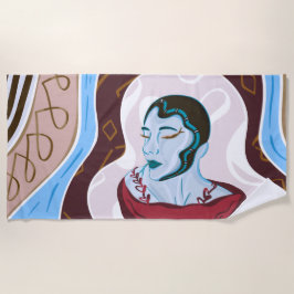 メドゥーサスネークレディ – ハーフレディーハーフレディースネーク ビーチタオル