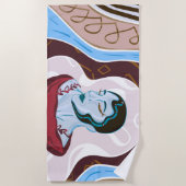 メドゥーサスネークレディ – ハーフレディーハーフレディースネーク ビーチタオル (正面)