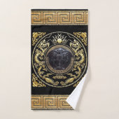 メドゥーサノワールGreek鍵デザイナー バスタオルセット (ハンドタオル)