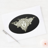 メドゥーサバイウォルタークレーン 楕円形シール (封筒)