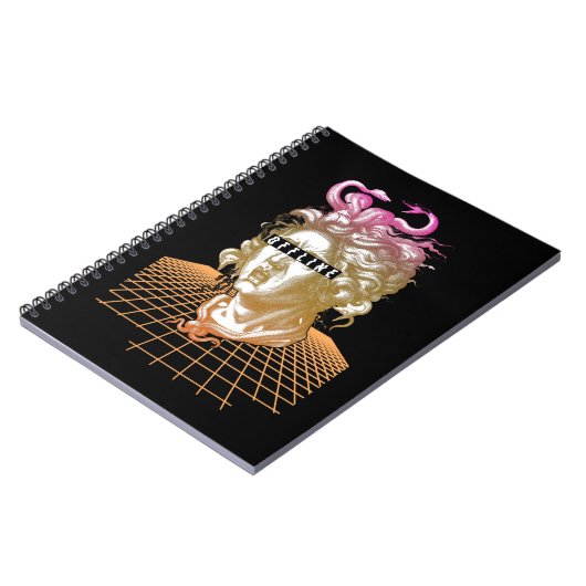 メドゥーサ気流美古代ギリシャの彫像 ノートブック (左側)