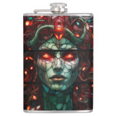 メドゥーサ – ステンドグラス窓ティファニースタイル フラスク (正面)