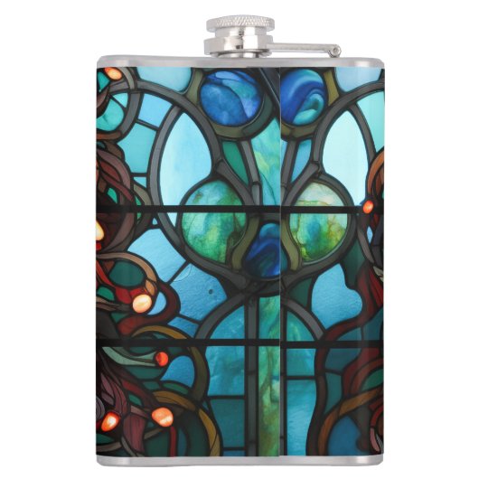 メドゥーサ – ステンドグラス窓ティファニースタイル フラスク (裏面)