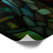 メドゥーサ – ステンドグラス窓ティファニースタイル ポスター (角)