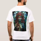 メドゥーサ – ステンドグラス窓ティファニースタイル Tシャツ (裏面)