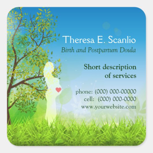 メドウウォークドゥラ助産師プロモーション スクエアシール (正面)