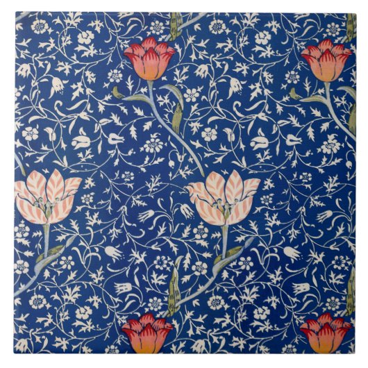 メドウェイパターン（William Morris著） タイル (正面)