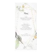 メドウグリーンと金ゴールド植物幾何学結婚ズ ラックカード (正面)