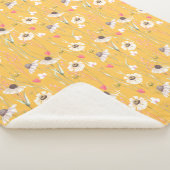 メドウコテージカントリープリントイエロー シェルパブランケット (3/4)