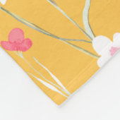 メドウコテージカントリープリントイエロー フリースブランケット (角)