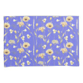 メドウコテージカントリープリントブルーピローケース 枕カバー (正面右)